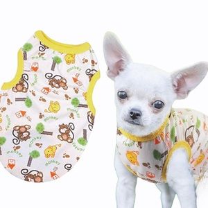 NEW || White & Yellow Monkey Dog Shirt || Medium